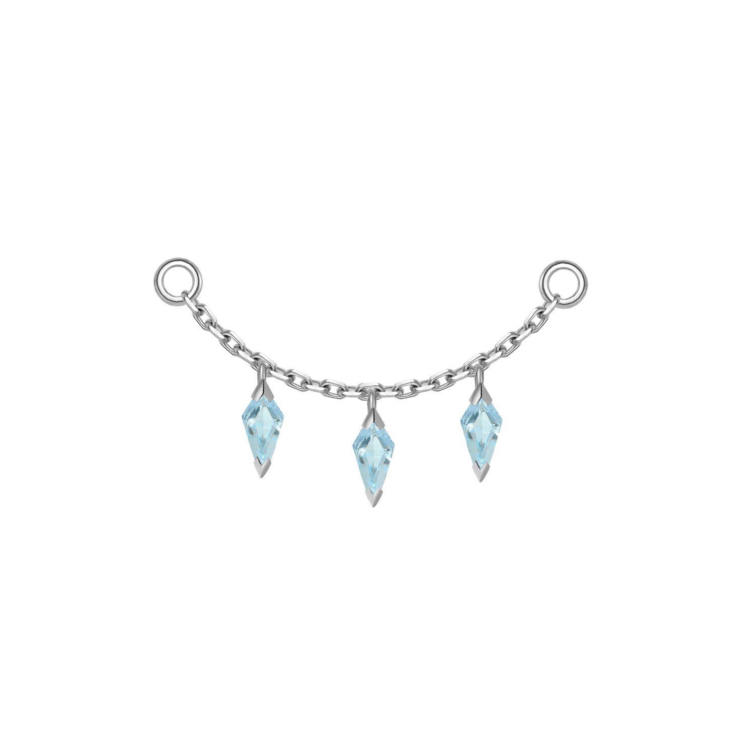 Chain with 3 Dripping Kite Gemstones