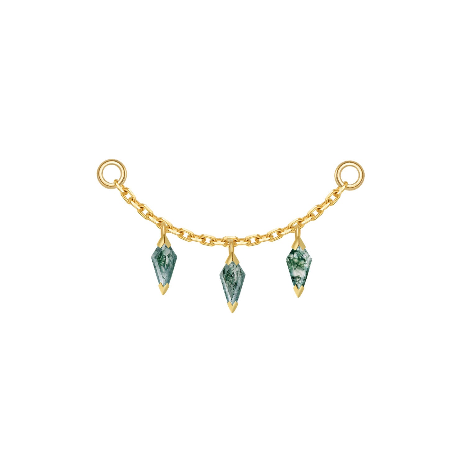 Chain with 3 Dripping Kite Gemstones