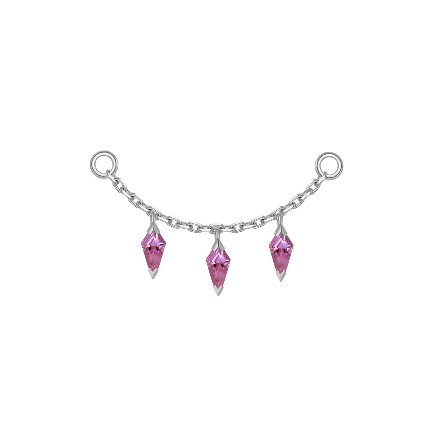 Chain with 3 Dripping Kite Gemstones