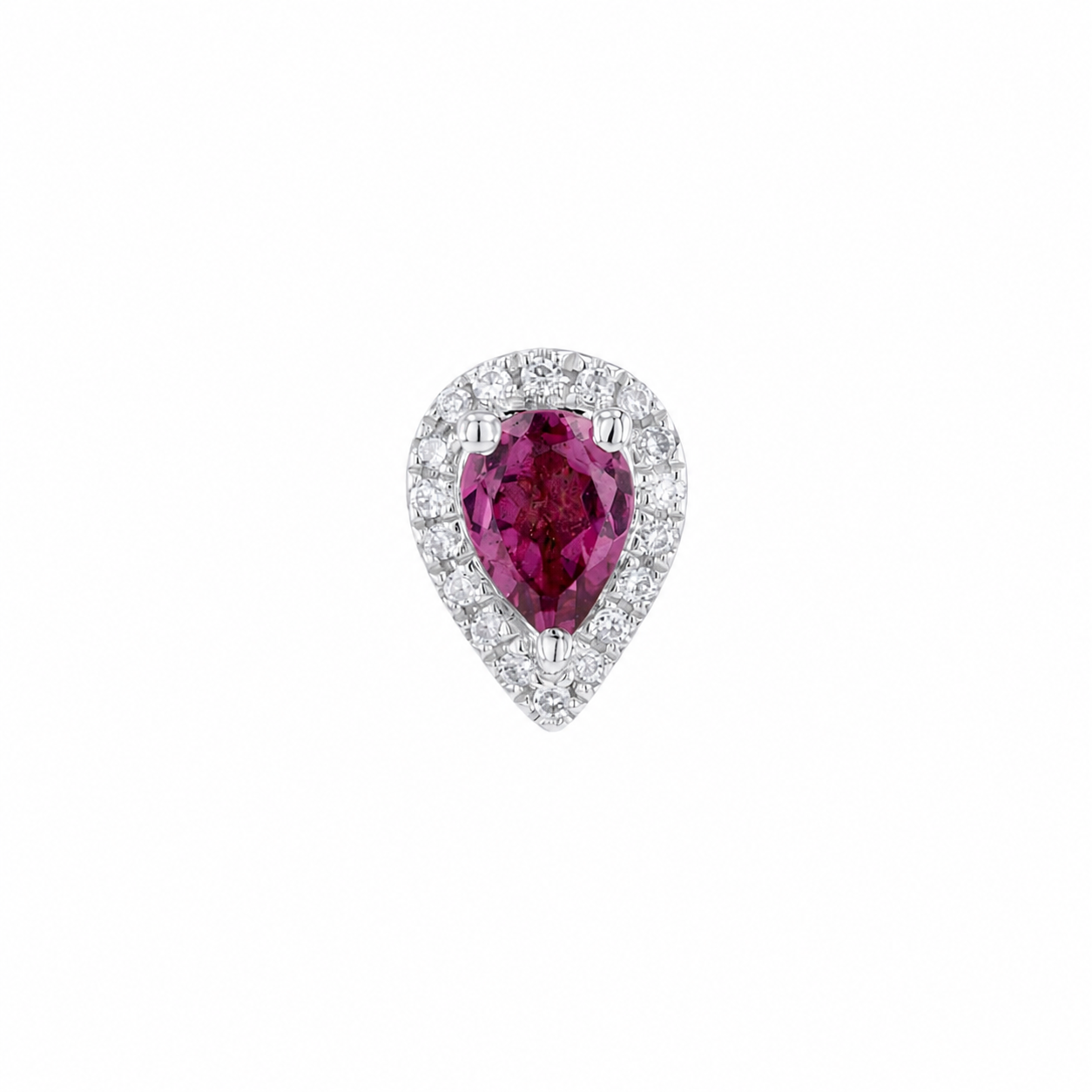 Pear Gemstone with Diamond Halo