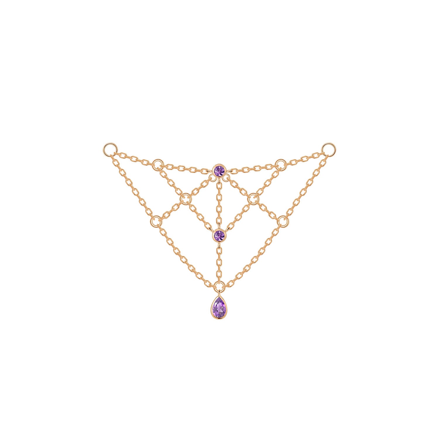 Web Chain - Colored Gemstone