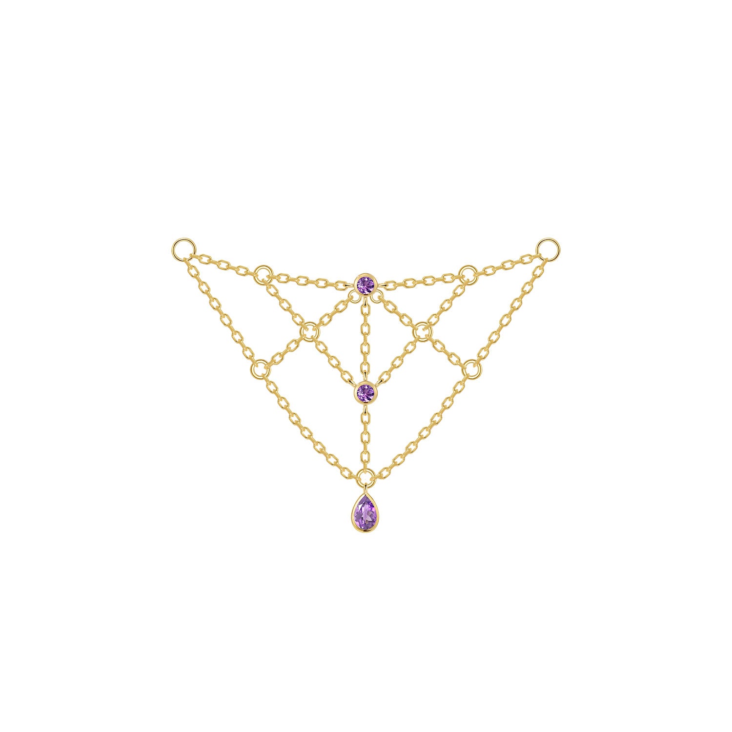 Web Chain - Colored Gemstone