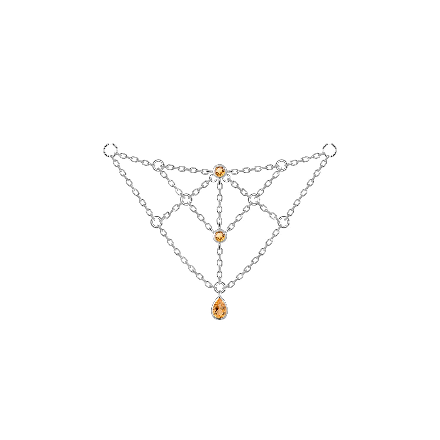 Web Chain - Colored Gemstone