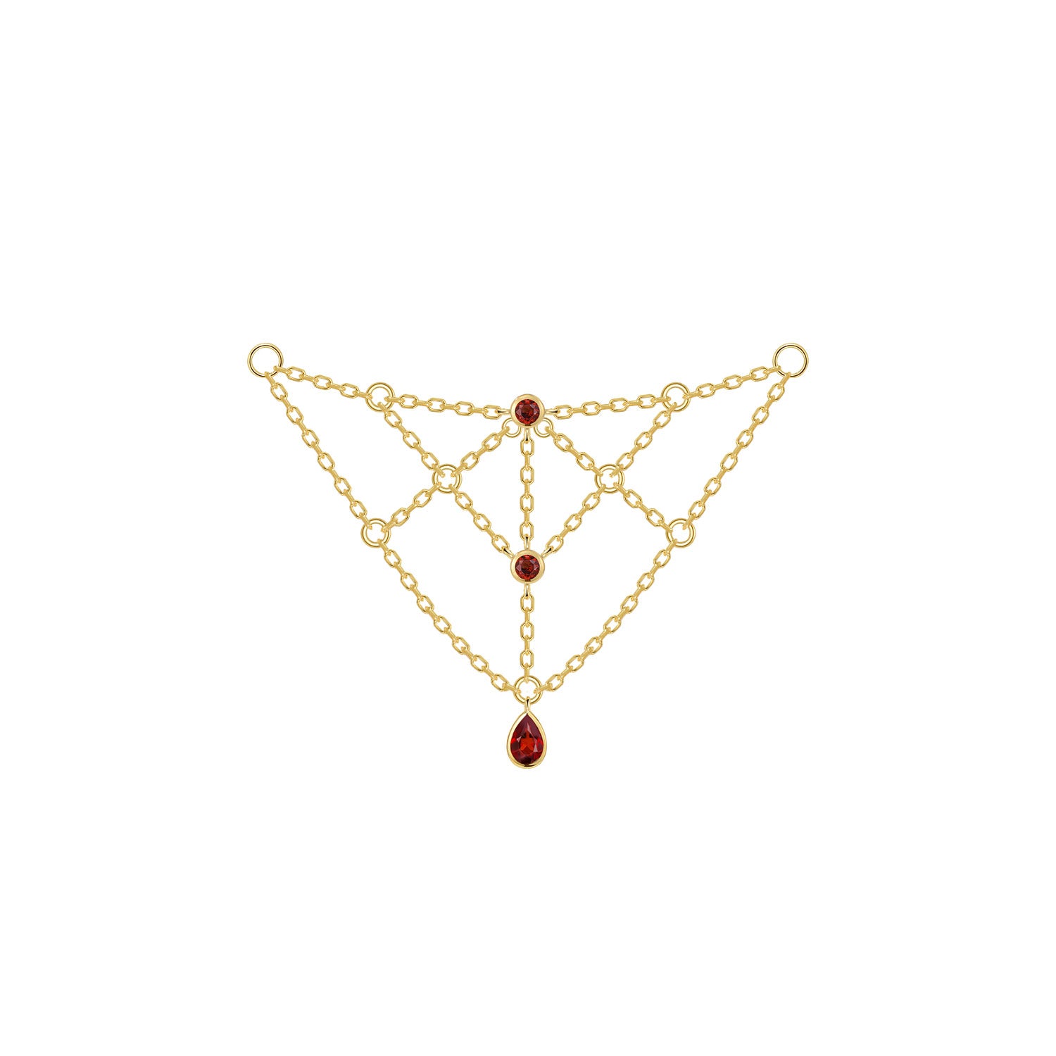 Web Chain - Colored Gemstone