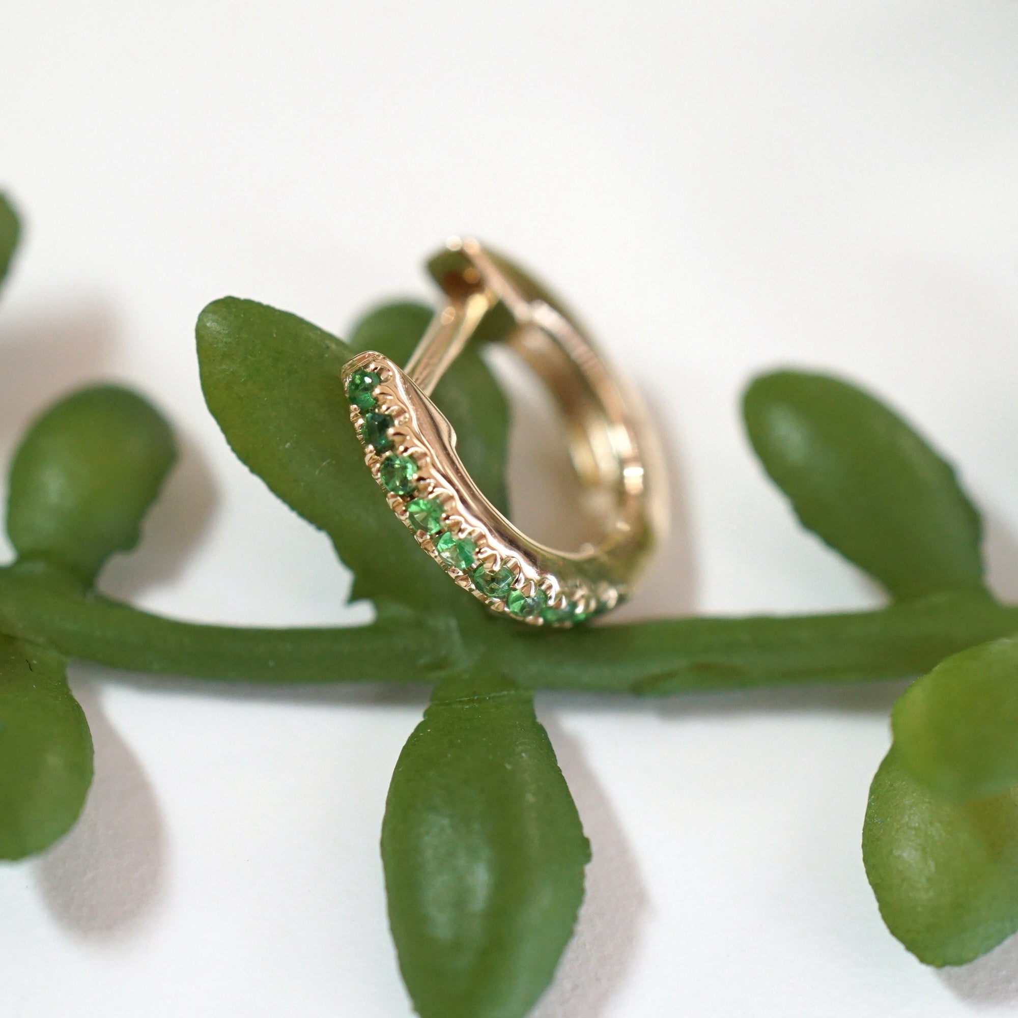 Faceted Gemstone Huggie