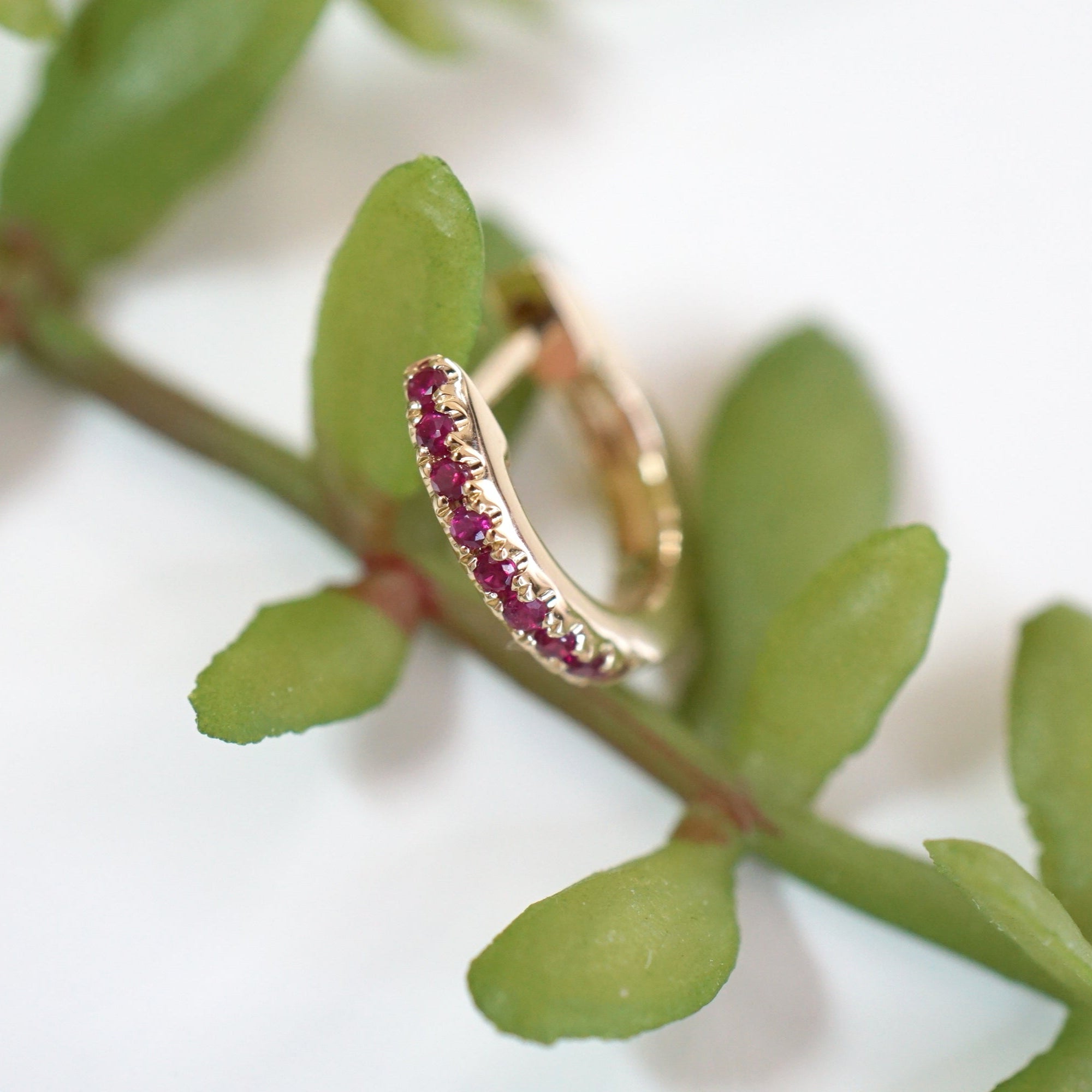Faceted Gemstone Huggie