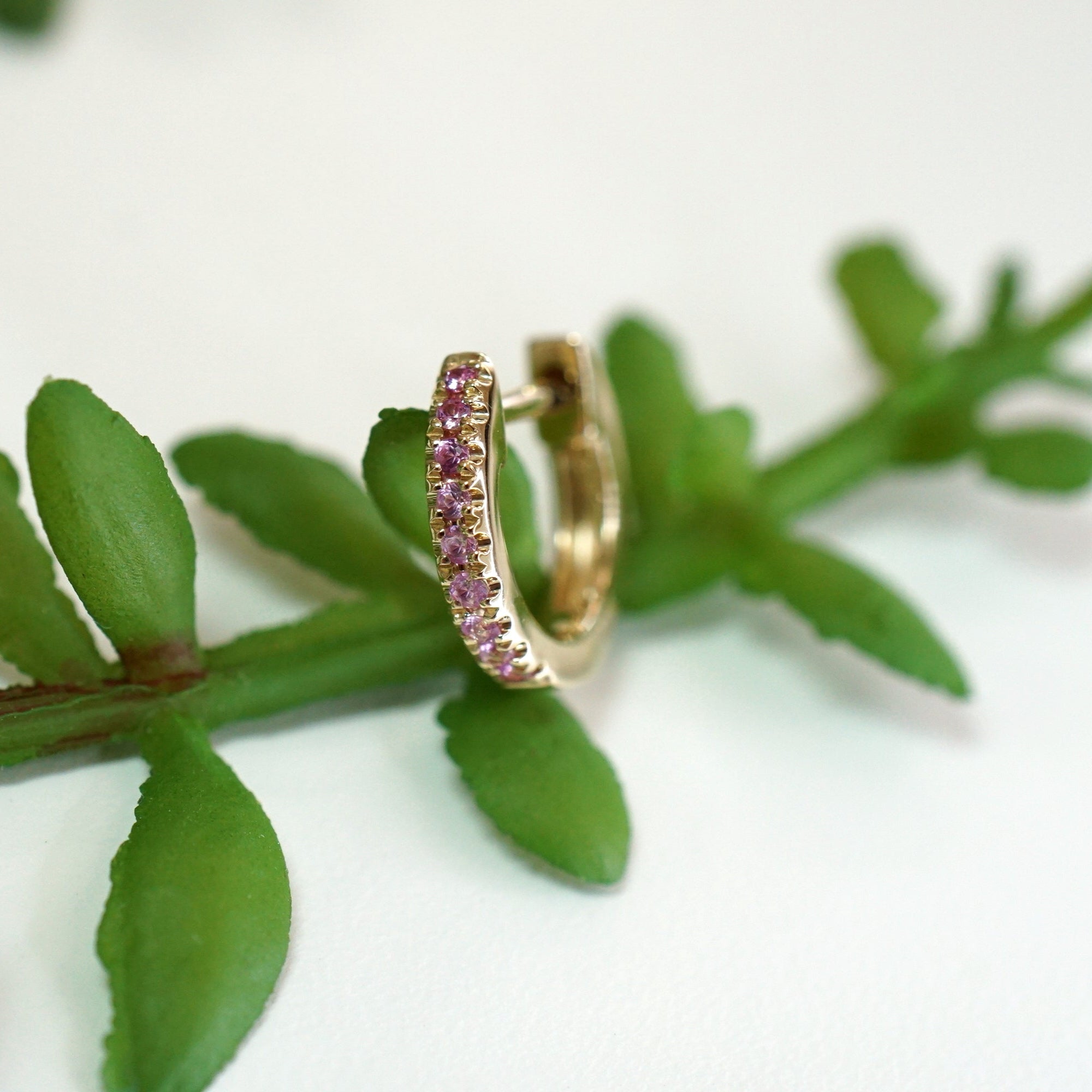 Faceted Gemstone Huggie