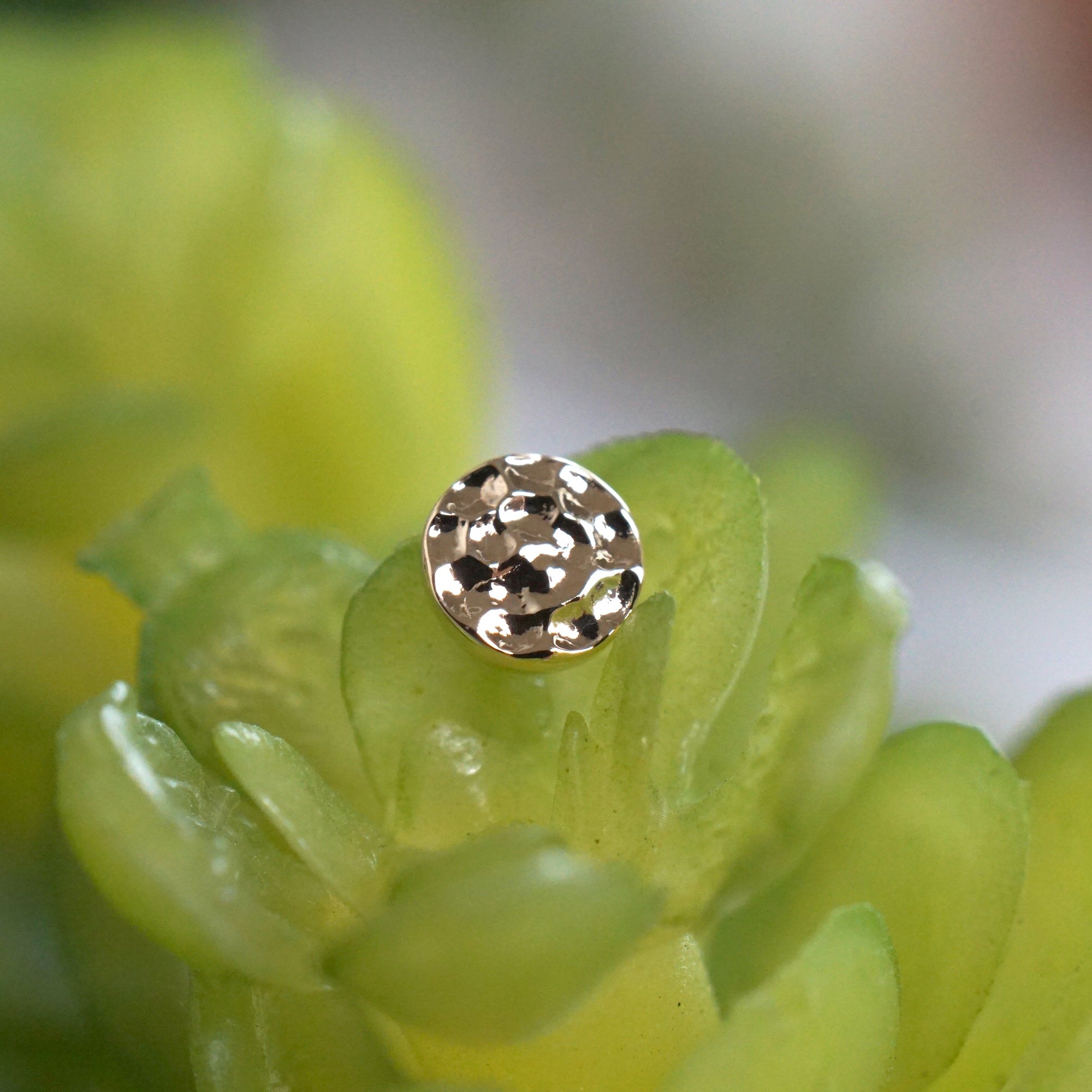 Solid Gold Disc - Hammered