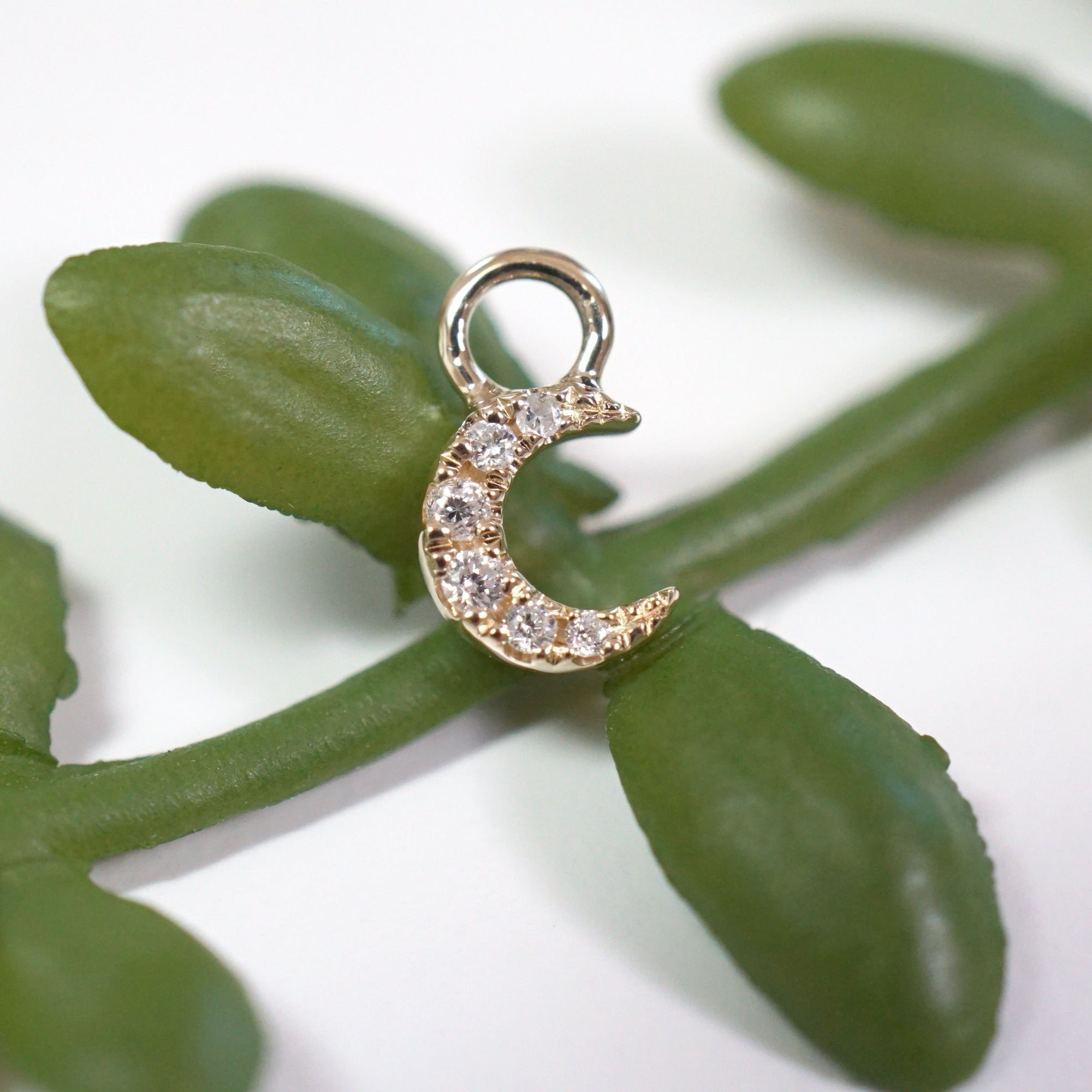 Ayla Crescent Moon Charm - Diamond