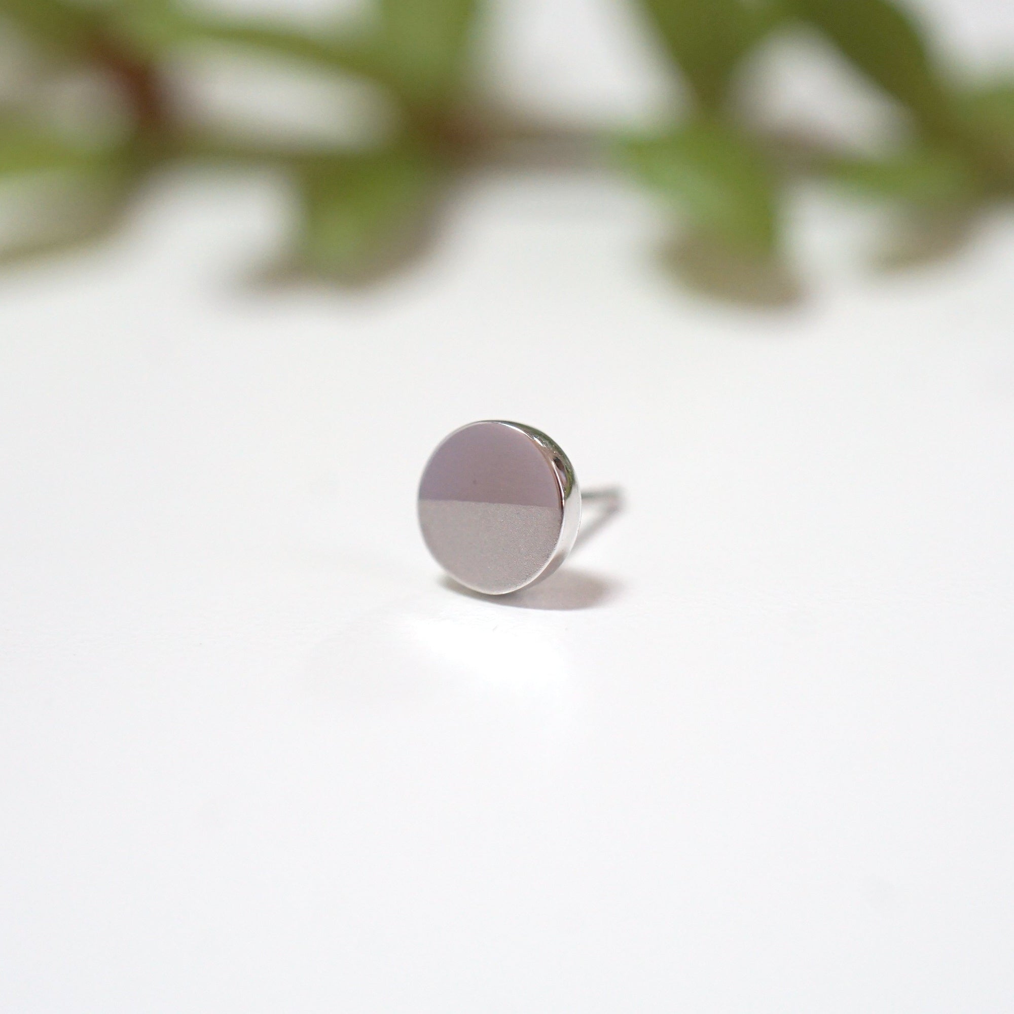 Solid Gold Disc Half Matte + Half Polish